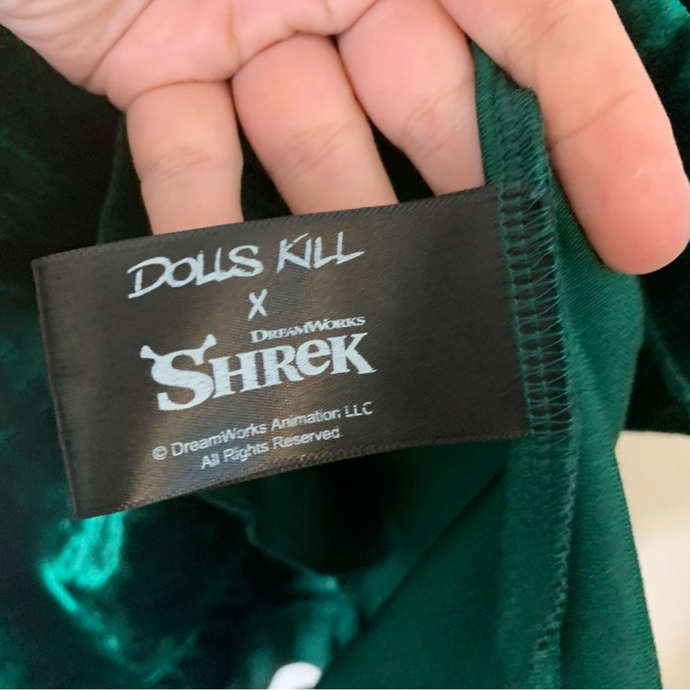 Dolls kill x shrek green Fiona mini dress S - Picture 6 of 9